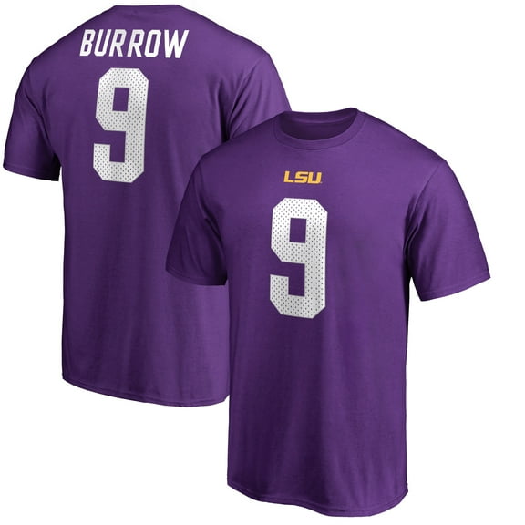 Men's Joe Burrow Purple LSU Tigers College Legends Name & Number T-Shirt