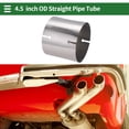 thumbnail image 2 of Tubo recto de entrada de 4.5" T304 acero inoxidable para automóvil, tubo de escape recto, tubería de 4" de longitud, doble cortado, pulido de superficie, tono plateado, 2 of 7