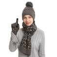 thumbnail image 3 of Caywon Women's and Men Winter Knitted Warm Cold Proof Scarf Hat Gloves 3 Piece Set Ideal for Cold Weather Keeps Head Neck Hands Cozy and Protected Suitable for Outdoor Activities, 3 of 5