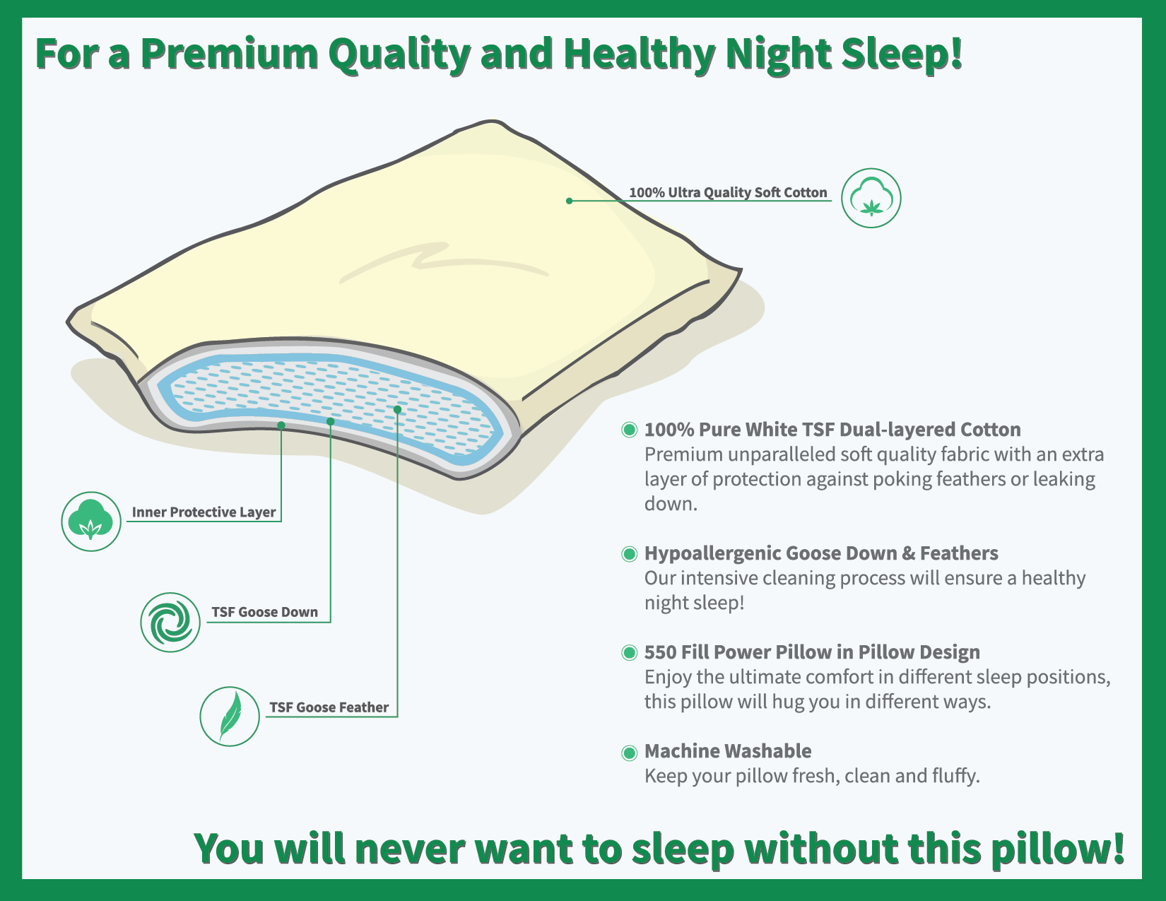 the sleep factory premium down and feather pillow