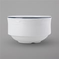 thumbnail image 1 of Tuxton SBB-080S 8 oz Porcelain White Scalloped Blue Band Stackable Bouillon Cup, 1 of 1