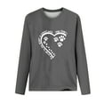 thumbnail image 4 of ibuvkizy Valentine's Day!Womens Sweatshirt Printed Round Neck Pullover Long Sleeved Casual Womens Sweatshirts Gray,M, 4 of 4