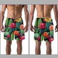 thumbnail image 3 of luoweisi Men's Beach Shorts Quick Dry Swim Trunks with Mesh Lining Cactus S, 3 of 5