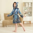 thumbnail image 4 of FORMRS Niños Bathrobe Unisex Hooded Robe Soft Plush Pajamas Sleepwear, Size 7-9T, Crystal Moon, 4 of 7