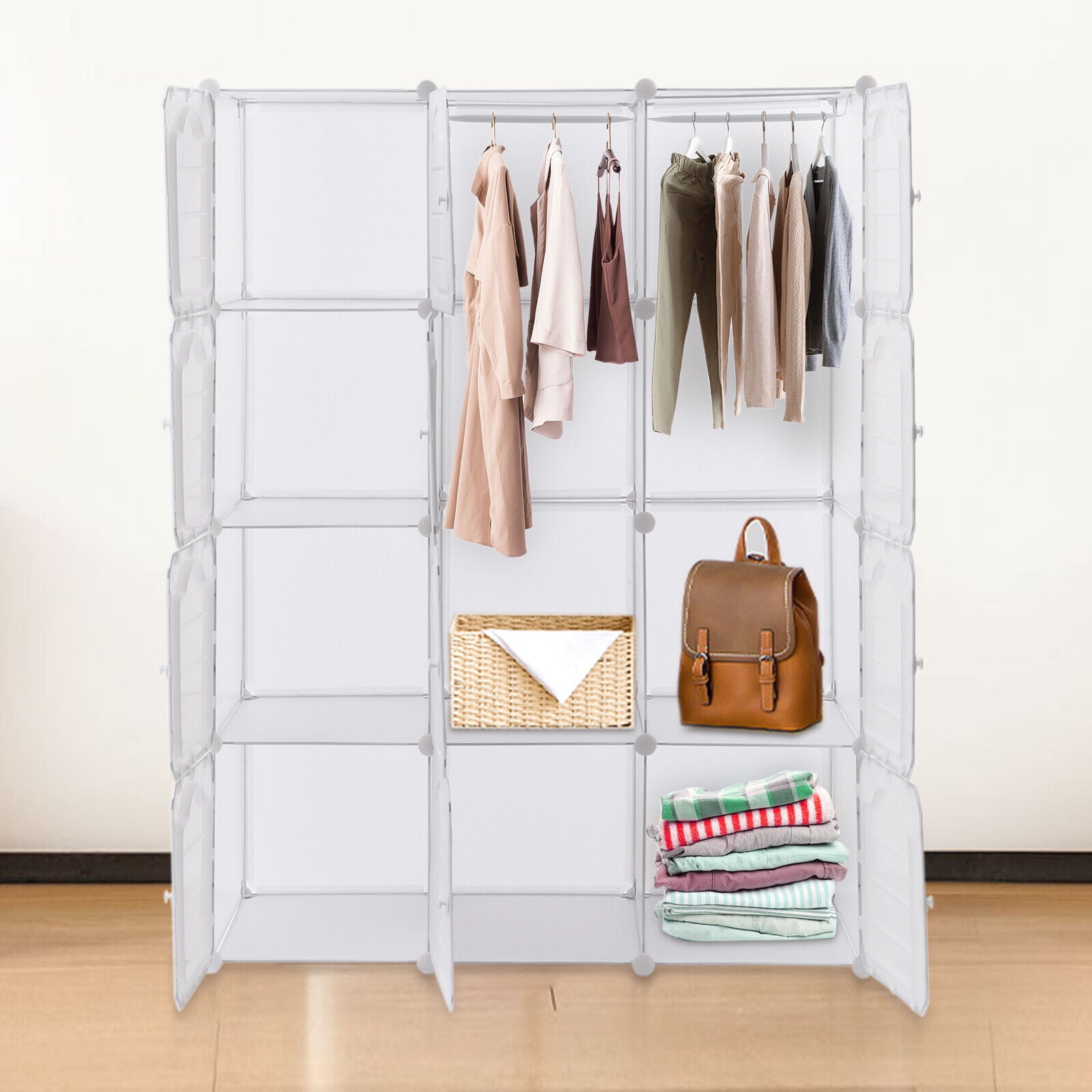 Miumaeov Portable Wardrobe Closets Cube Storage Bedroom Armoire Storage