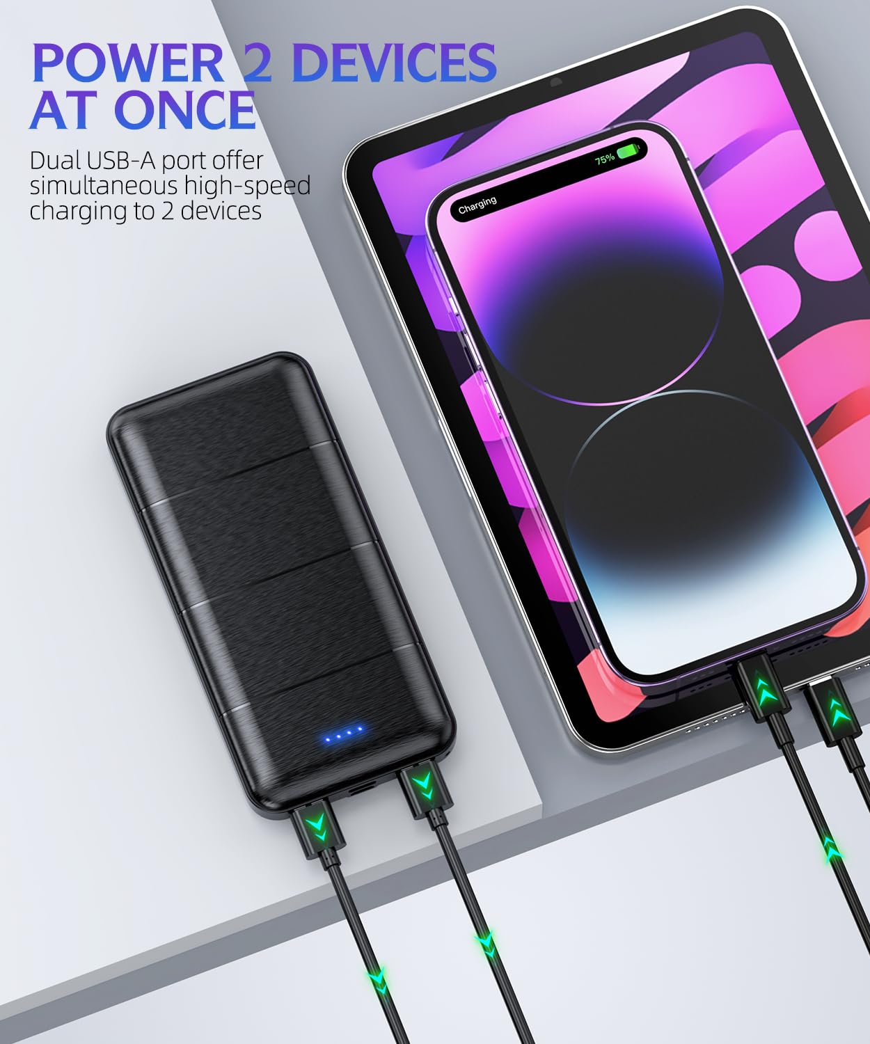 Gazsocy 2-Pack 15000mAh Power Banks with Dual USB Ports photo 6
