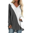 thumbnail image 2 of Long Sleeve Shirts for Women 2026 Spring Fall Casual Geometric Printed V Neck Oversized Shirt Tunic Blouse, 2 of 6