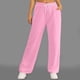 thumbnail image 4 of Pantalones de chándal con forro polar para mujer - Pantalones de jogging de cintura alta y pierna ancha con bolsillos - Poliéster y spandex para hacer ejercicio/uso informal, 4 of 6