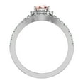 thumbnail image 3 of Wedding Ring Set 14K White Gold Solitaire Enhancer Look Diamond Bands Pear Morganite, 3 of 5