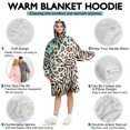 thumbnail image 5 of Leopard and Tiger Pattern Wearable Oversized Blanket,Wearable Blanket Hoodie for Adults,Cozy Hooded Blankets with Super Pockets,Super Warm Fuzzy Pullover for Women & Men, 5 of 6