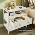 thumbnail image 6 of 27 inch Nightstand Side Table with 1 Layer of Wooden Drawers，Nightstand with Charging Station,End Table Bedside Table with USB Ports and Outlets (White), 6 of 14