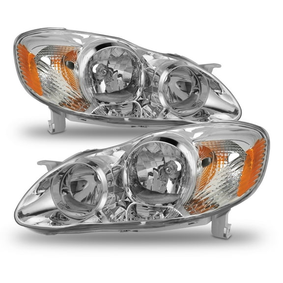 AKKON - For 03-08 Toyota Corolla Headlights Front Head Lamps Direct Replacement Pair Left Right Completed Set