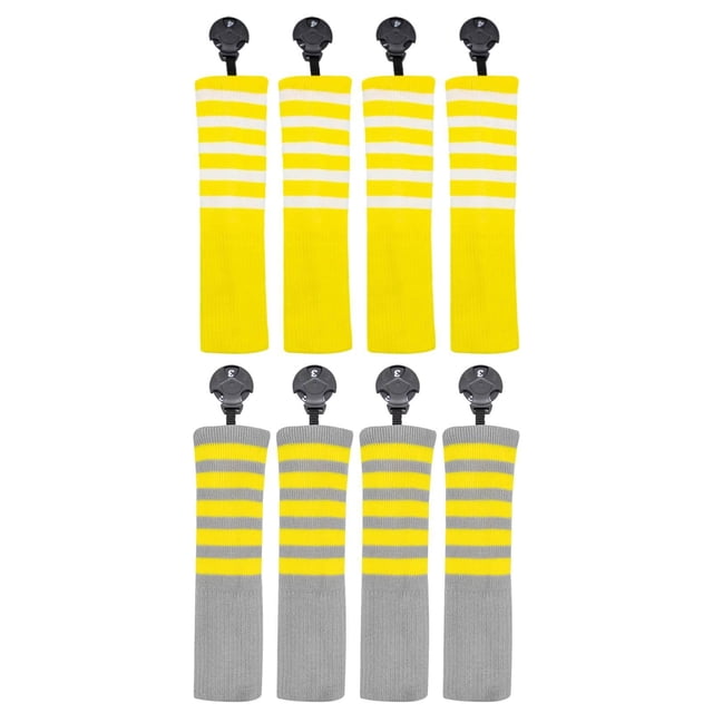Paquete de 8 Cubiertas de cabeza de palo de golf Zulema para madera de calle #3/4/5/7/X amarillo gris