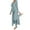 Light Blue, variant on sususu Sets for Women Clothing Two Piece,Fall Outfits Elegant Women Solid Round Neck Slit Long Sleeve Dress And Pants Two Piece Suit Set For Daily Wear - Light Blue