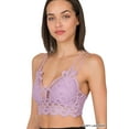 thumbnail image 2 of Zenana Women & Plus Crochet Sexy Lace Bralette Smocking Back Bra with Removable Bra Pads, 2 of 3
