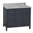 thumbnail image 3 of California 42" Bathroom Vanity with Marine Gray Cabinet and Carrara Marble Top, 3 of 6
