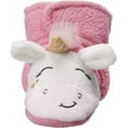 thumbnail image 2 of Hudson Baby Infant and Toddler Girl Cozy Fleece Booties, Pink Star Unicorn, 0-6 Months, 2 of 8