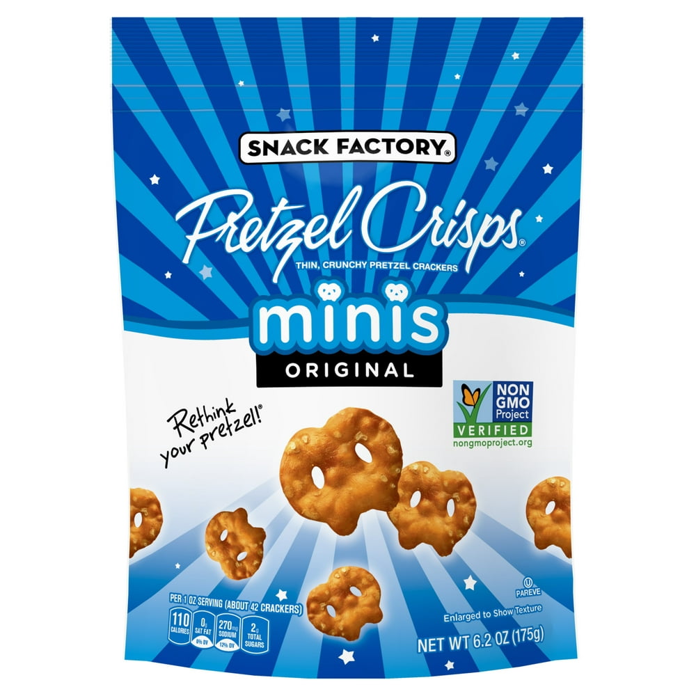 Snack Factory Pretzel Crisps Minis, Original Flavor, 6.2 oz Bag