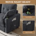 thumbnail image 6 of Timbernest 89" Cloud Sectional Sofa with Storage and Charging Ports, Chenille Couch for Living Room, 3-Seat, Dark Gray, 6 of 9