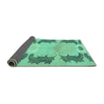 thumbnail image 2 of Ahgly Company Indoor Square Abstract Turquoise Blue Modern Area Rugs, 7' Square, 2 of 4