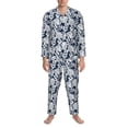 thumbnail image 3 of Uemuo Hawaiian Style Pattern 2-Piece Loungewear Set - Men’s Soft Sleepwear, Cozy Winter PJs, Comfy Sleep Set-Medium, 3 of 7