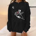 thumbnail image 2 of Graphical Pullover O Neck Pullover No Hoodie Long Sleeve Tops Casual Loose Tshirt Oversized Sweatshirt for Women, 2 of 4