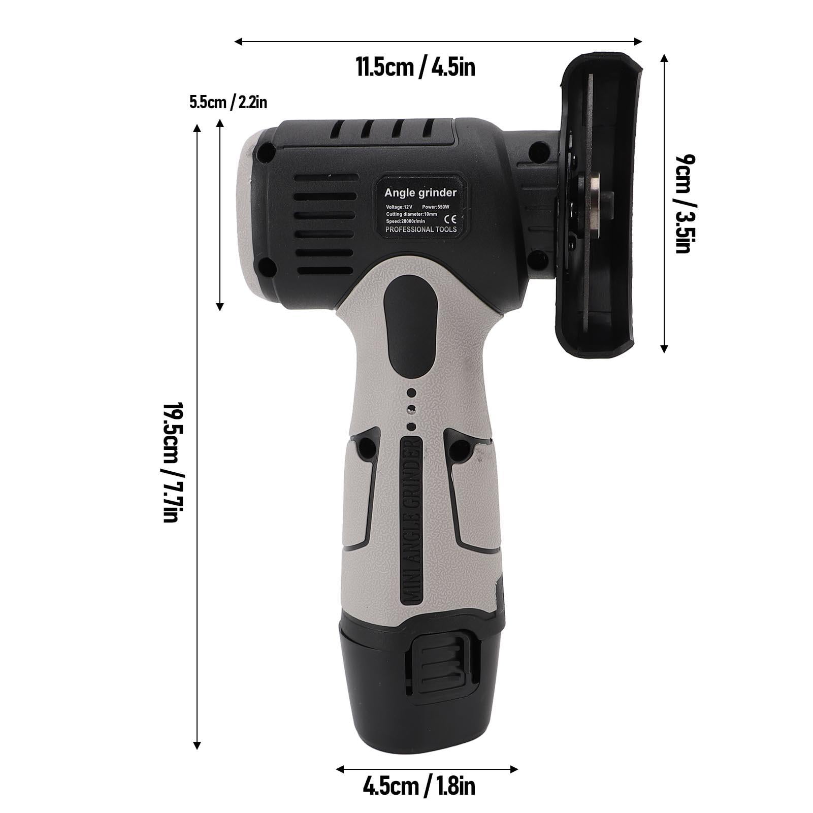 Yajisi 19,500 RPM Cordless Angle Grinder, 12V 1500 mAh Dual Batteries, Lightweight 6.3″×10.6″, Protective Shield, Ergonomic Handle