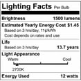 thumbnail image 6 of Satco Nuvo 100W Equivalent Warm White A19 Medium Clear LED Light Bulb (4-Pack), 6 of 6