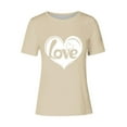 thumbnail image 4 of Hyknon Hauts pour Femmes Été Mode Imprimé Amour Décontracté Manches Courtes Chandail-Over Doux Polyvalent pour Sortir, 4 of 4