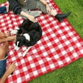thumbnail image 5 of Tirrinia Large Picnic Blanket Beach Blankets, 80''x60'' Gingham Picnic Mat Waterproof Sand Proof Foldable Portable for Outdoor Camping Hiking Travel Grass Park Music Festival Lawn Mats, Red, 5 of 8