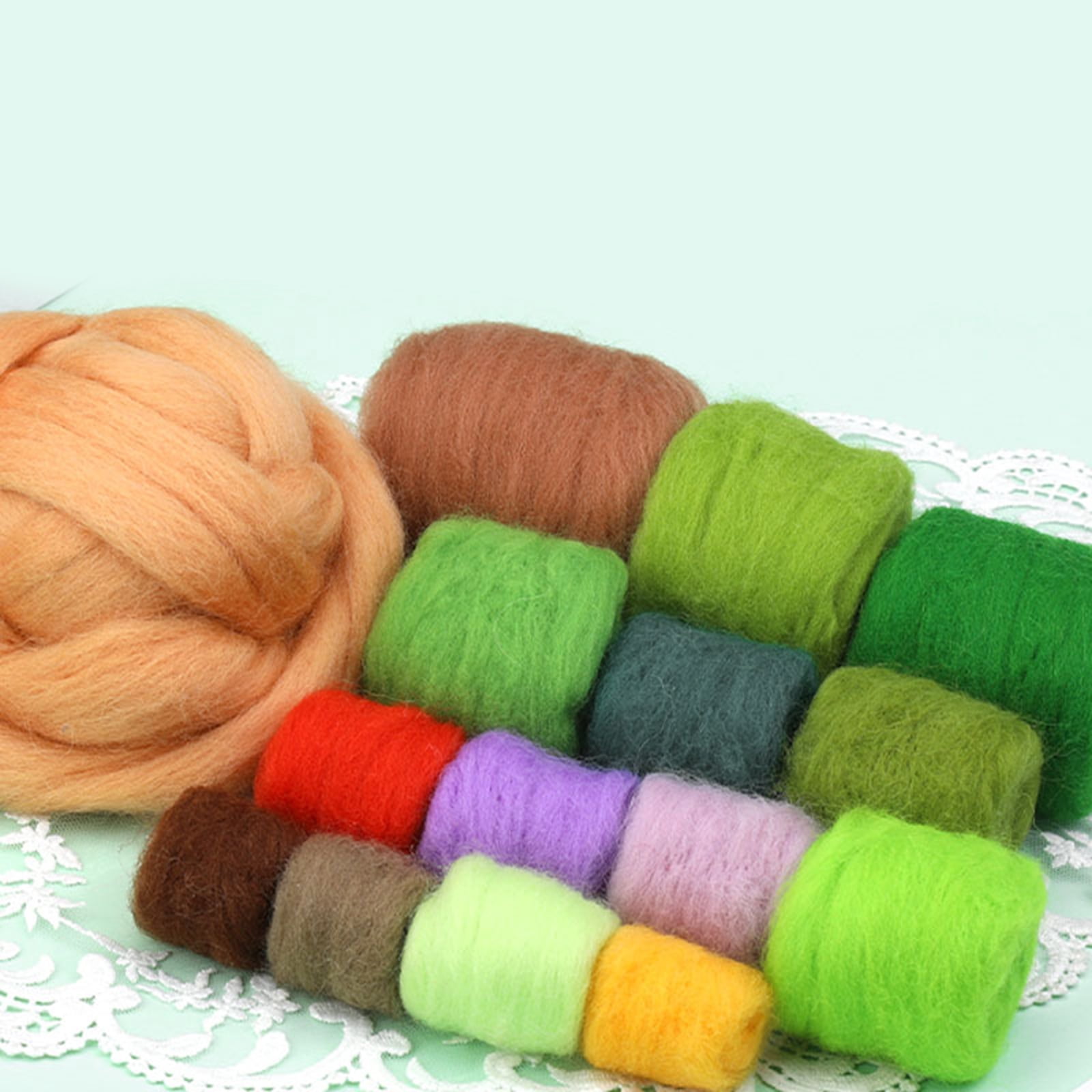 Needle Felting Supplies Hanging Potted Plant Wool Felted Set with Felting Needle Instruction Wool Roving for Beginner