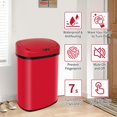 thumbnail image 2 of BLKMTY Poubelle en Acier Inoxydable de 13 Gallons avec Couvercle, Rouge, 50L, 2 of 7