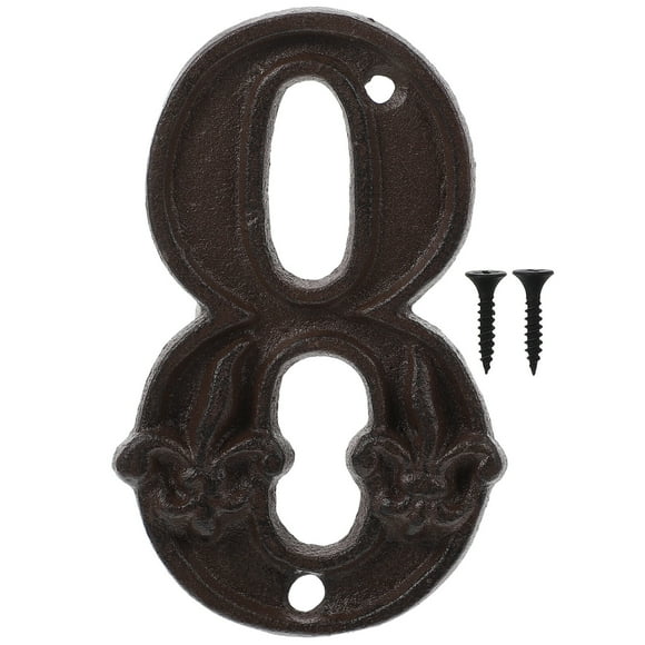 Números de puerta decorativos de hierro fundido Números de metal Dirección de puerta DIY Número 8