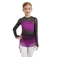 thumbnail image 4 of Sholeno Girls Gradient Color Figure Skating Dress Rhinestone Shiny Mesh Long Sleeve Dance Dresses Purple 6, 4 of 6