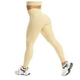 thumbnail image 2 of Leggings de entrenamiento para mujer: color liso, cintura elástica, poliéster, corte ajustado, pantalones deportivos informales de verano para correr/yoga, tallas S-M-L, 2 of 6