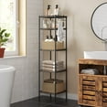 thumbnail image 3 of Estantería de baño SONGMICS de 5 niveles con 5 revestimientos de polipropileno para estantes, color negro, 3 of 9