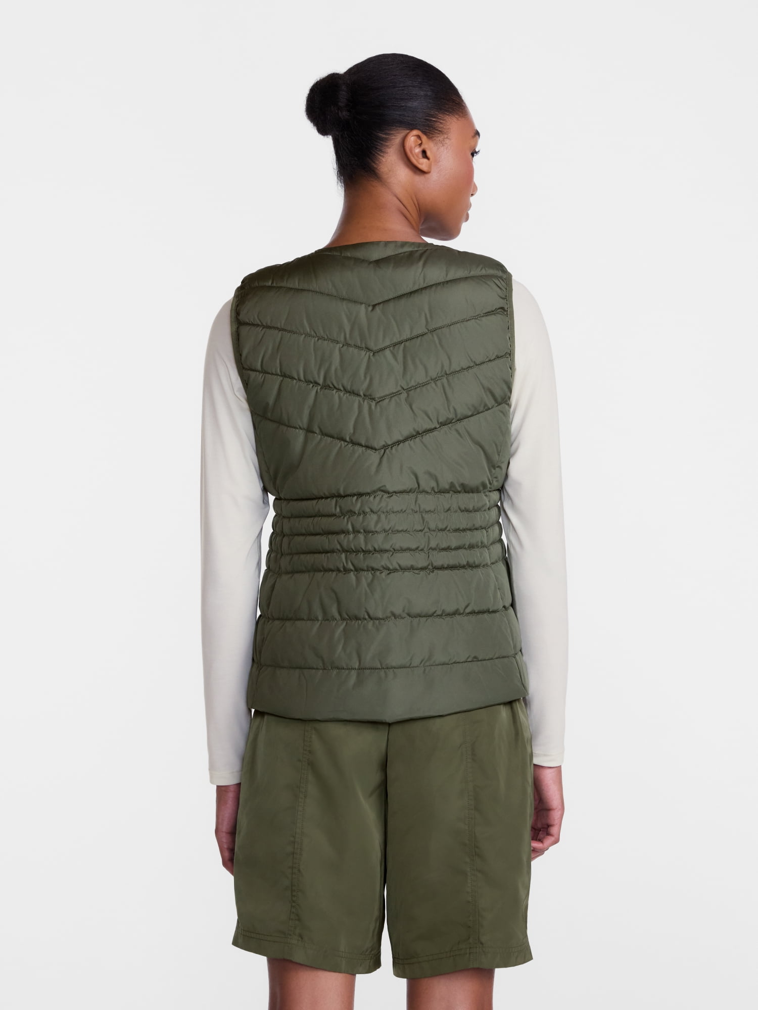 Ozark Trail Women's and Women's Plus Collarless Puffer Vest, Sizes XS-3X