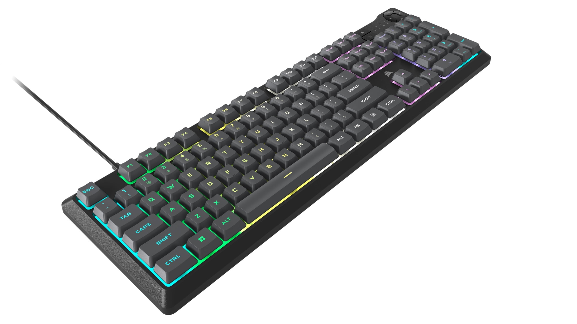 Corsair K55 CORE RGB Full Size USB Gaming Keyboard with Safety Leaflet, Black & Gray