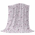 thumbnail image 6 of Purple Flowers Blanket Soft Cozy Warm Throw Blanket for Couch, Plush Fuzzy Flannel Fleece Blankets for Sofa, Vintage Country Plants Floral Herbs Bed Blankets Lightweight Gifts for Women, 50"x80", 6 of 9