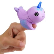 Fingerlings Light Up Narwhal Nelly Electronic Pet, Purple