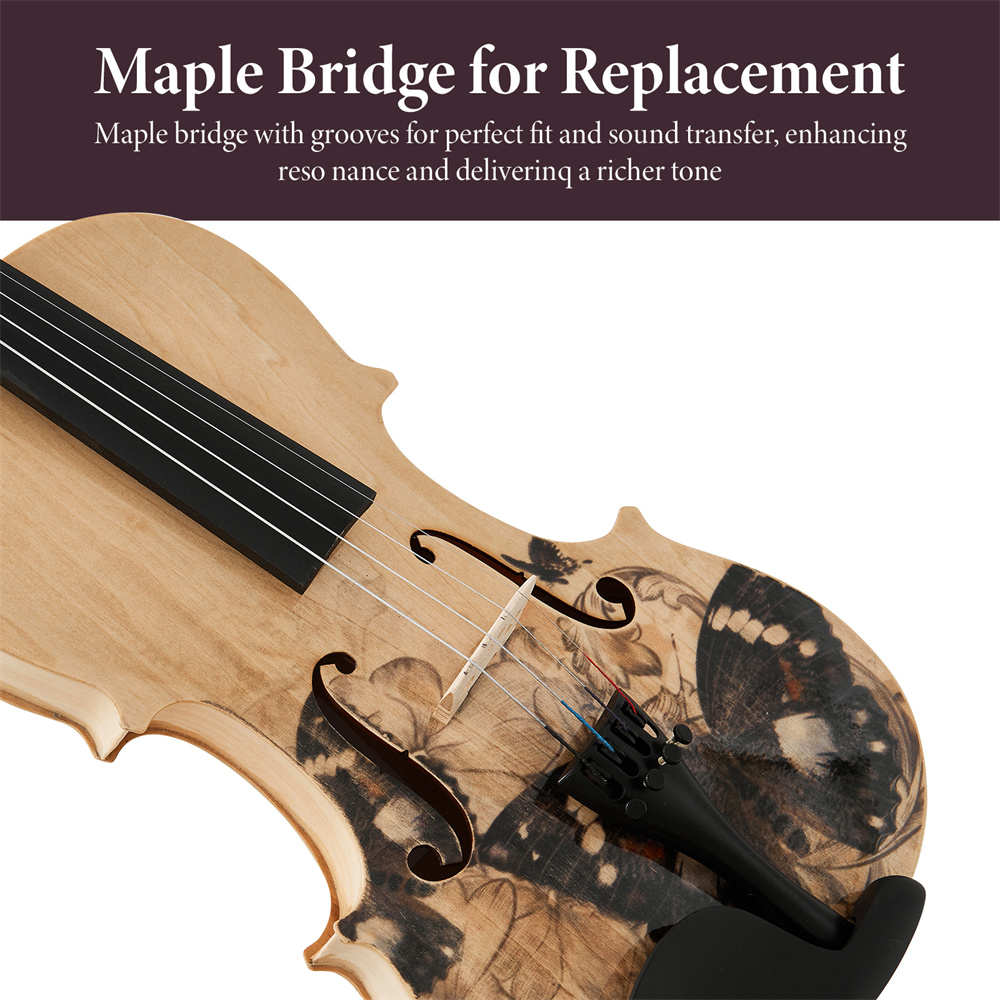 Professional 4/4 Full-Size Violin - Premium Sound, Durable & Lightweight Design with Complete Accessories, Rosin, Strings, Bow, Shoulder Rest