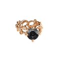 thumbnail image 2 of 2.06 CTW 14K Rose Gold Black Diamond Ring with Diamonds Filigree Leaf Art Deco, 2 of 5
