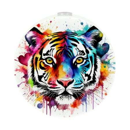 

Plug in Led Night Light with Auto Dusk to Dawn Sensor White Nightlights for Hallway Bedroom Kids Room Kitchen Stairway 2 Pack Galaxy Rainbow Leopard Animal Funny