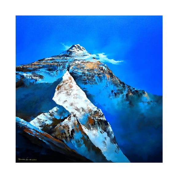 Canvas Wall Art - Thomas Leung 'The Peace Holy Mountain' Wall Art for Living Room, Bedroom, or Office Décor by Trademark Fine Art - 14 x 14 Inches
