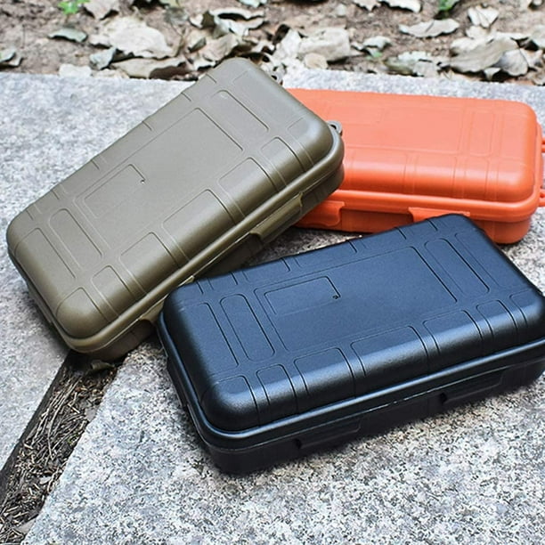 Bqhagfte Edc Tool Box Plastic Tool Case Shockproof Edc Organizer Waterproof Survival Kit Storage Case Handheld Size For Outdoor Accessories (Black)