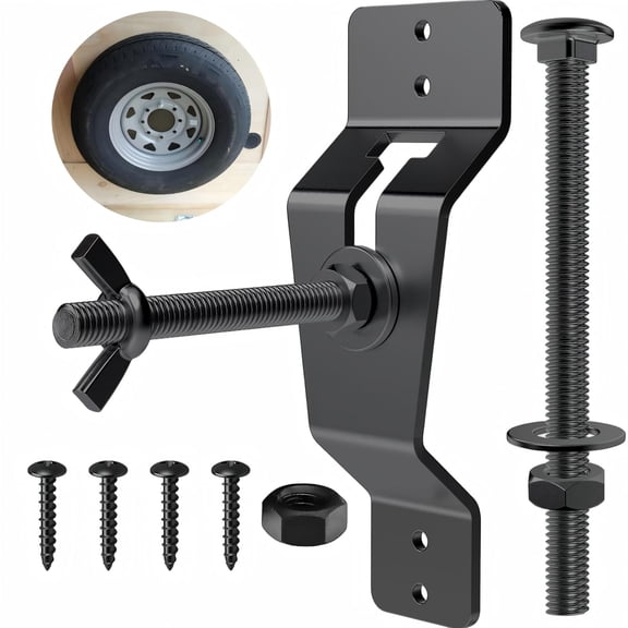 Wall Mount Spare Tire Carrier for Trailer – Spare Tire Holder Bracket for Enclosed Trailer, Heavy Duty Trailer Spare Tire Mount, Wheel Rack for Utility Trailer, Boat Trailer, Horse Trailer (Silvery)