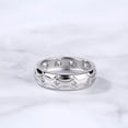 thumbnail image 2 of Oryn Jewelry 0.3 Ct Round Cut Moissanite Ring - 14K White Gold Plated Wedding Anniversary Bands - Classic Engagement Jewelry for Men - Elegant Gift Ring, 2 of 4