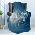 thumbnail image 4 of I Love You Soft Flannel Fleece Blanket, Night Sky with Full Moon Between Stars Cloud Dramatic Romance Wedding Image, Cozy Plush for Indoor and Outdoor Use, 70" x 90", Dark Blue Pearl, by Ambesonne, 4 of 5