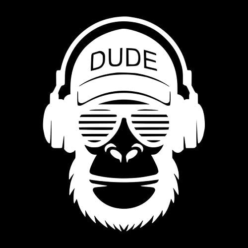 2 Pack Car Truck Van SUV Window Wall Cup Laptop Vinyl Decal Sticker Two 5 Inch Decals MKS0952 Tie Dye Monkey