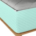 thumbnail image 5 of Zipper Fitted Sheet, (King Size 76x80) 12 Inch Deep Pocket, 100% Egyptian Cotton, 800 TC, Stripe Aqua Blue Color., 5 of 7